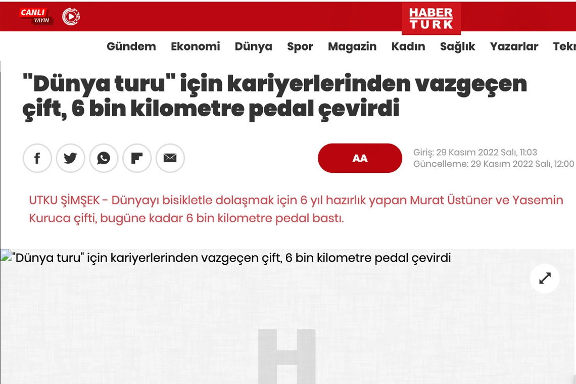 "Dünya turu" için kariyerlerinden vazgeçen çift, 6 bin kilometre pedal çevirdi