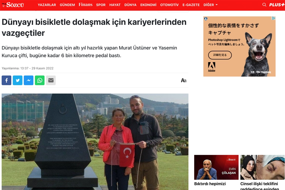 Dünyayı bisikletle dolaşmak için kariyerlerinden vazgeçtiler.